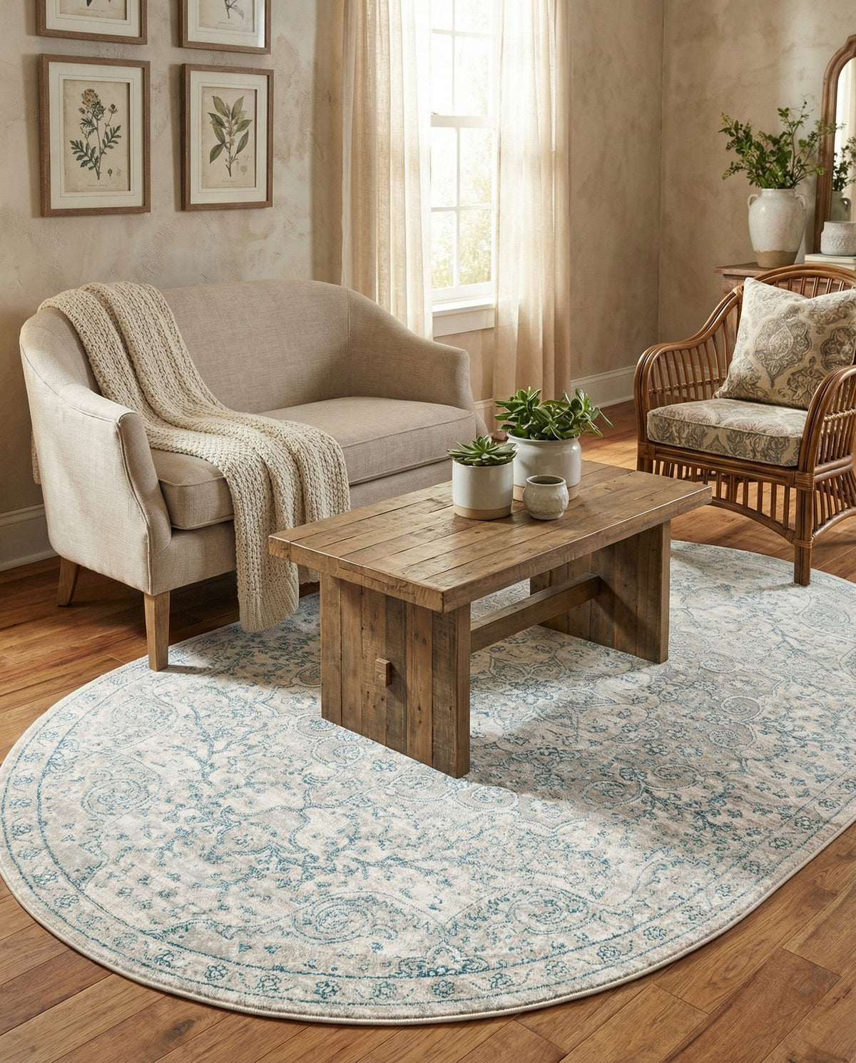 Coastal Haven Collection Area Rug - Seabreeze (Gray) Oval Gray  lifestyle 49