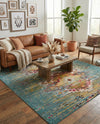 Venetian Tapestry Collection Area Rug -  SanMarco Rectangle Turquoise  lifestyle 30