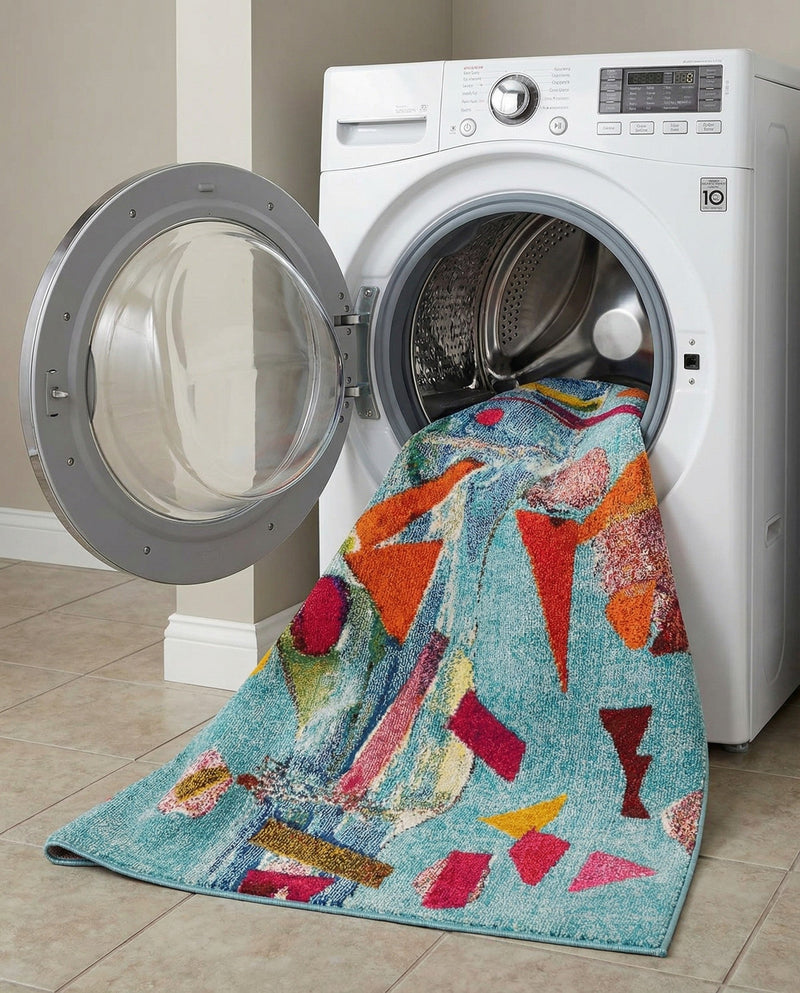 Colorburst Oasis Collection Area Rug -  Fresco Rectangle Aqua  lifestyle 16