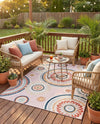 Seaside Blooms Collection Area Rug -  Eden Rectangle Pink  lifestyle 77