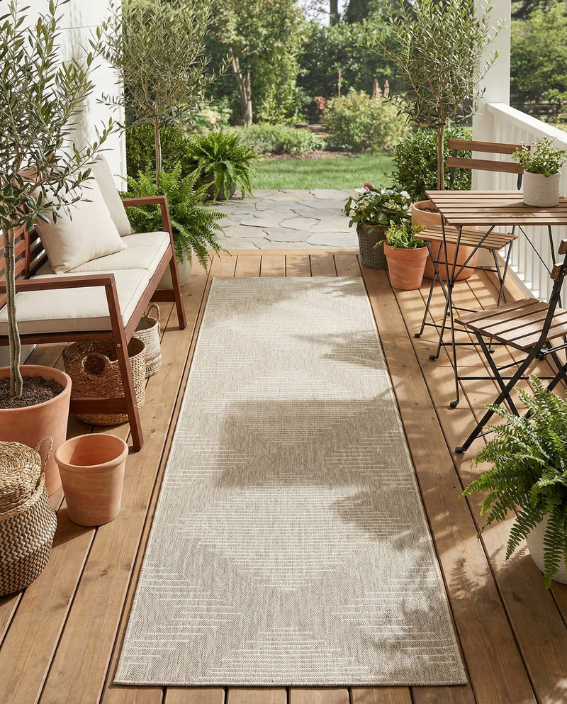 Urban Terrace Collection Area Rug -  Chelsea (Gray) Runner Gray  lifestyle 76