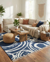 Sahara Chic Collection Area Rug -  Nubia Rectangle Blue  lifestyle 51