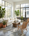 Marrakech Mosaic Collection Area Rug -  Medina Rectangle Black and White  lifestyle 13