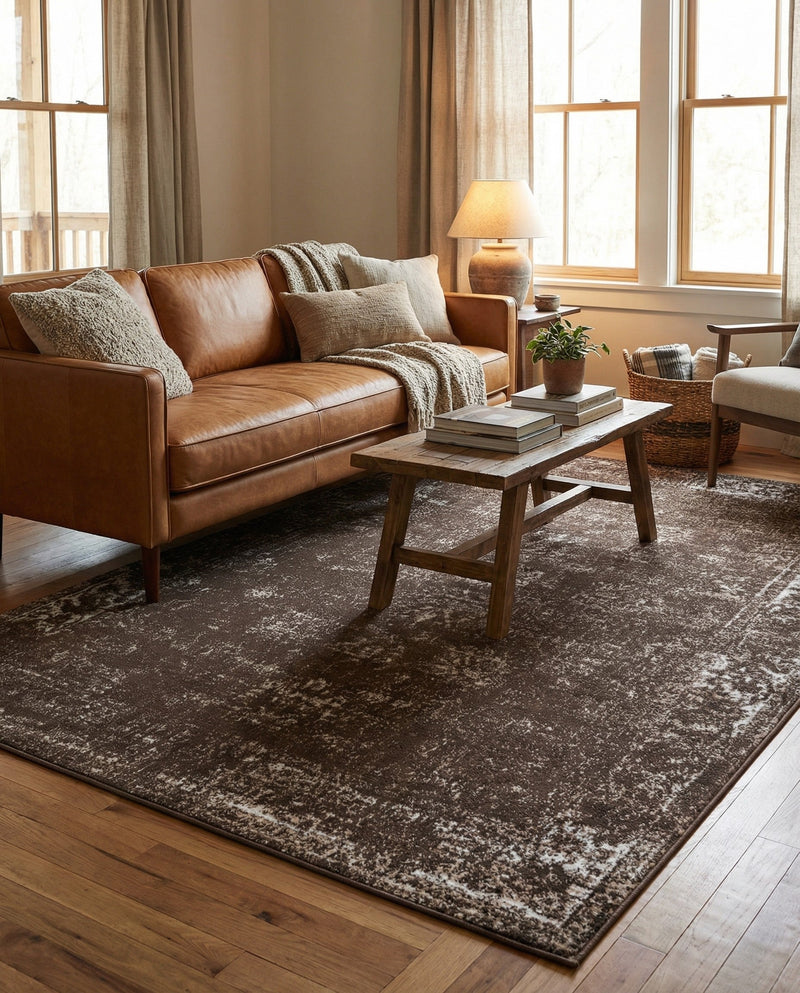 Riviera Elegance Collection Area Rug - Antibes (Brown) Rectangle Brown  lifestyle 26