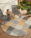 Urban Terrace Collection Area Rug - Metropolis Round Gray  lifestyle 59
