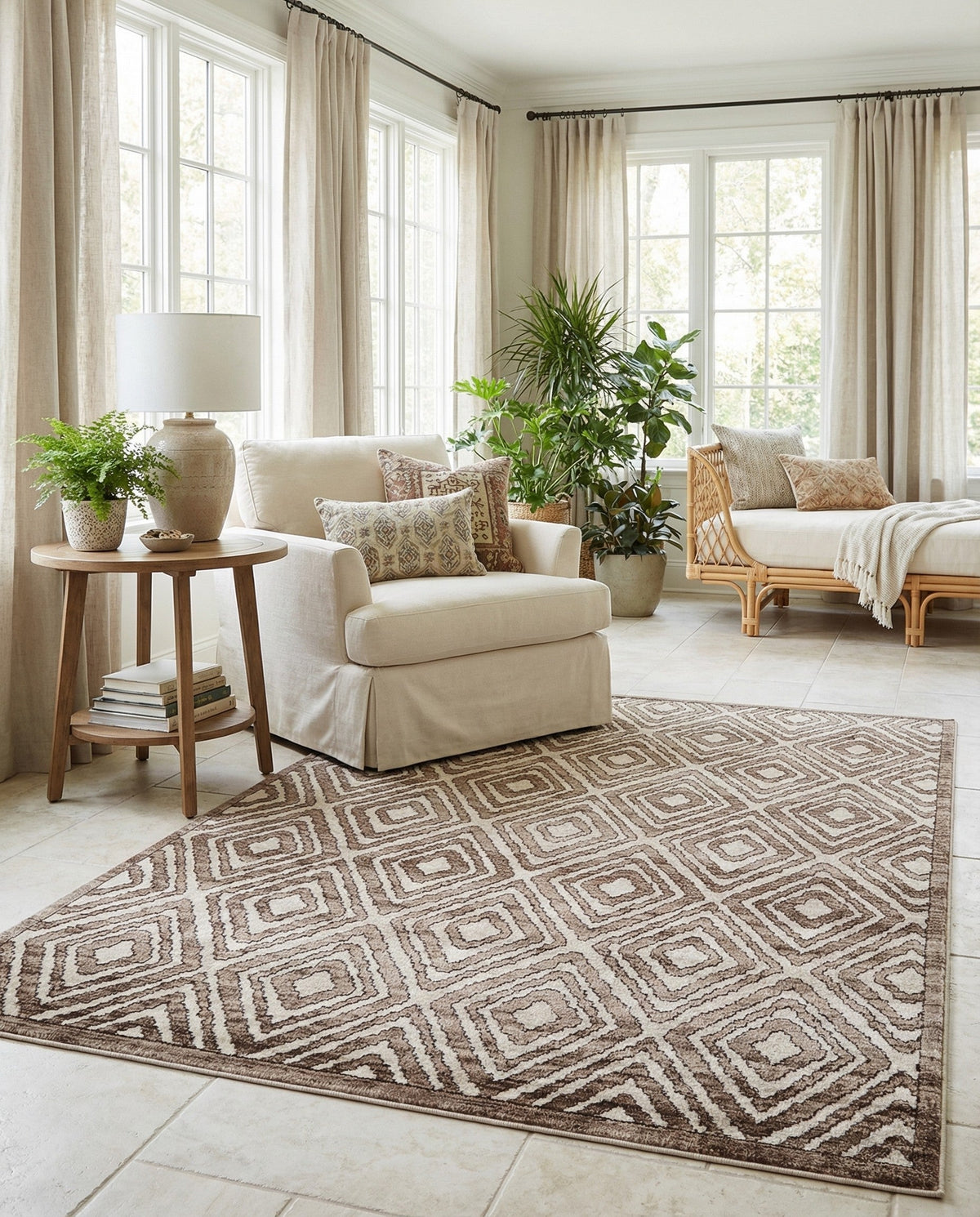 Sanctuary Retreat Collection Area Rug -  Oasis Rectangle Chocolate Brown  lifestyle 10