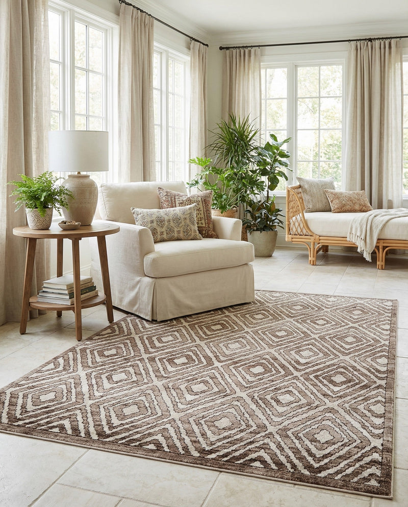 Sanctuary Retreat Collection Area Rug -  Oasis Rectangle Chocolate Brown  lifestyle 10