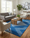 Seychelles Stripes Collection Area Rug - Mahe (Navy Blue) Rectangle Navy Blue  lifestyle 3