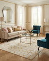 Hollywood Luxe Collection Area Rug - Sunset (White Gold) Rectangle White Gold  lifestyle 11