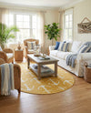 Seaside Haven Rugs Collection Area Rug - Sapphire (Yellow) Oval Yellow  lifestyle 70