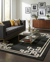 Aegean Labyrinth Collection Area Rug -  Rhodes Rectangle Black  lifestyle 14