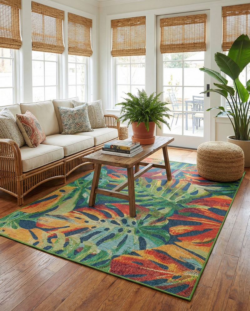 Coastal Terrace Collection Area Rug -  Pier Rectangle Multi  lifestyle 16