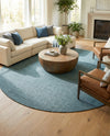 Seaside Serenity Collection Area Rug - Veranda (Teal) Round Teal  lifestyle 50