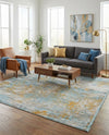 Arcadia Rugs Collection Area Rug -  Nirvana Rectangle Cream Blue  lifestyle 12