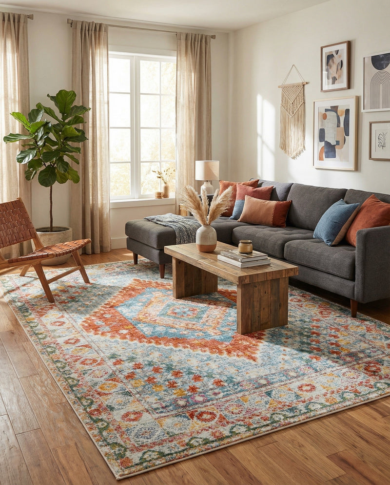 Arcadia Rugs Collection Area Rug -  Xanadu Rectangle Salmon  lifestyle 3
