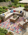 Urban Terrace Collection Area Rug -  Boardwalk Rectangle Multi  lifestyle 6