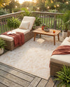 Tribal Terrace Treasures Collection Area Rug - Mayan Marina (Natural) Square Natural  lifestyle 45