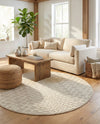 Garden Lattice Charm Collection Area Rug -  Pergola (Ivory) Round Ivory  lifestyle 49