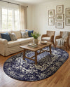 Georgetown Rugs Collection Area Rug - Dupont (Navy Blue) Oval Navy Blue  lifestyle 67