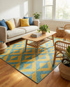Urban Oasis Rugs Collection Area Rug -  Highrise (Yellow and Aqua) Rectangle Yellow and Aqua  lifestyle 9