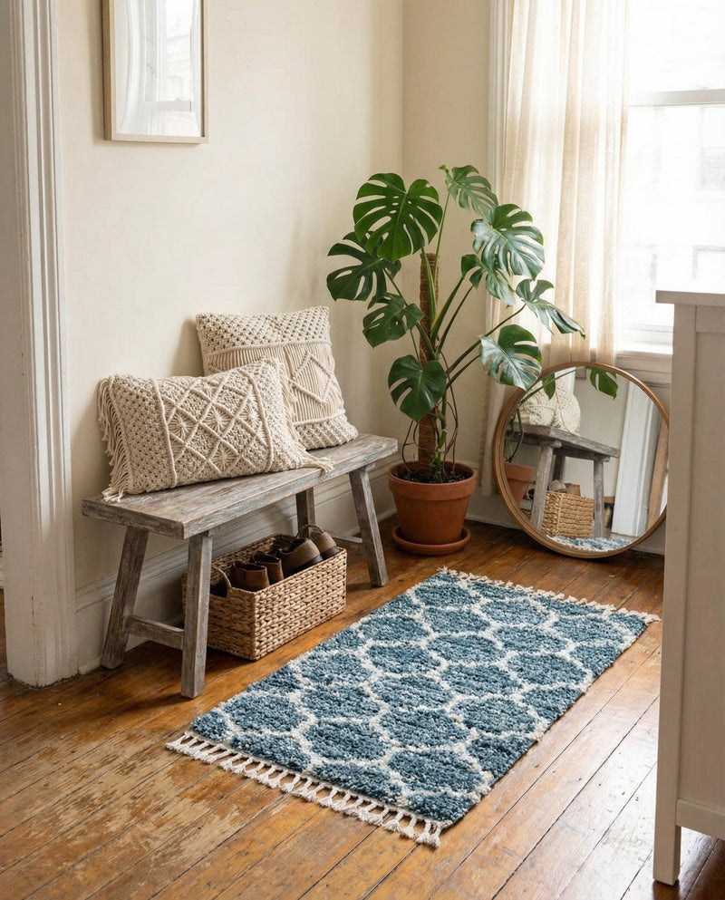 Cozy Cove Shag Collection Area Rug - Marina Rectangle Blue  lifestyle 10