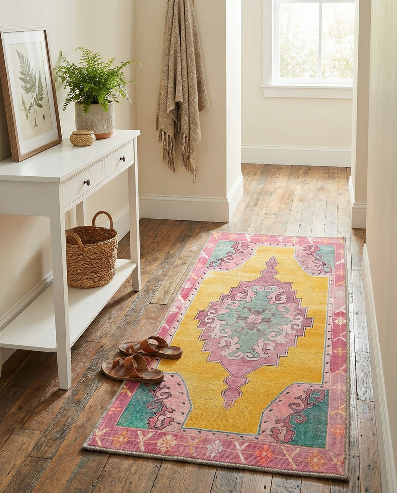 Heritage Elegance Collection Area Rug -  Winterthur (Yellow) Runner Yellow  lifestyle 46