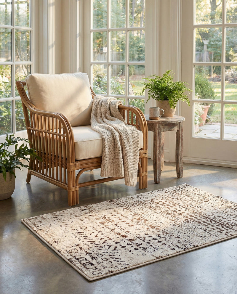 Sanctuary Retreat Collection Area Rug -  Refuge Rectangle Chocolate Brown  lifestyle 44