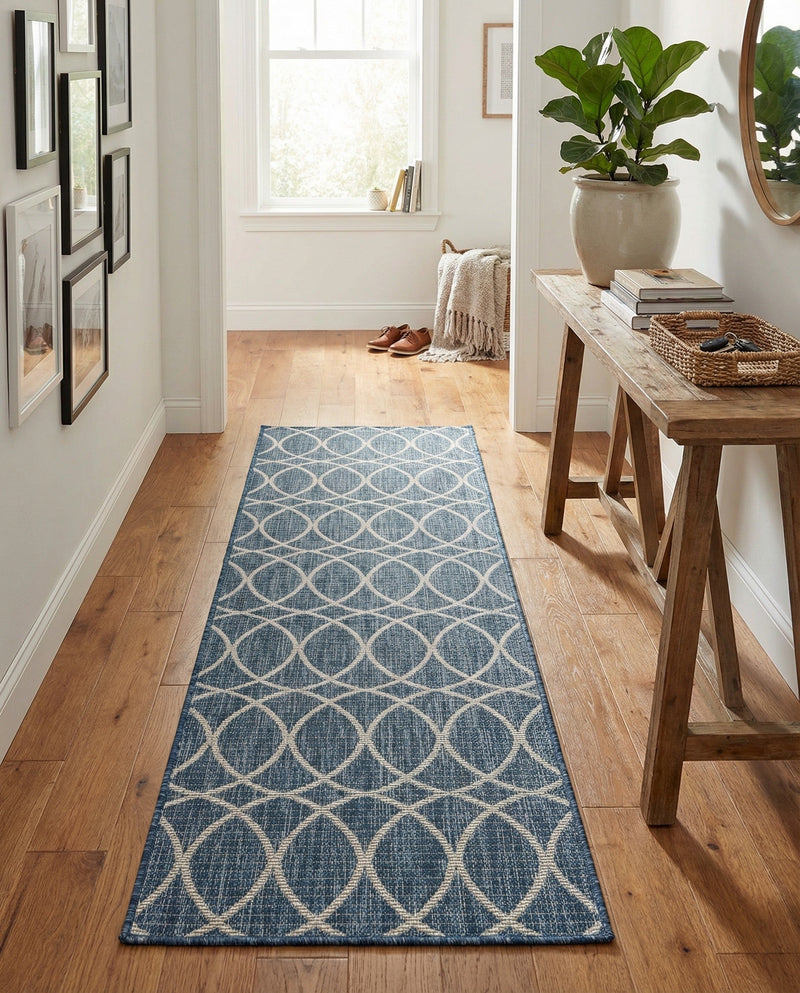 Savannah Pergola Collection Area Rug -  Pavilion (Blue) Runner Blue  lifestyle 52