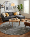 Trellis Mosaic Collection Area Rug - Arborville (Light Gray) Round Light Gray  lifestyle 63