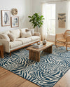 Savannah Escape Collection Area Rug -  Masai Rectangle Navy Blue and Ivory  lifestyle 21