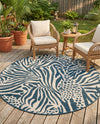 Savannah Escape Collection Area Rug -  Masai Round Navy Blue and Ivory  lifestyle 64