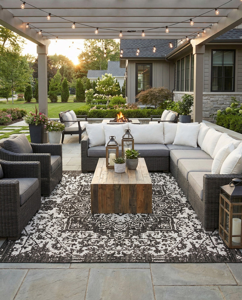 Urban Oasis Rugs Collection Area Rug -  Penthouse (Charcoal Gray) Square Charcoal Gray  lifestyle 32