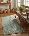Highland Woven Jute Collection Area Rug - Glenmore (Green) Runner Green  lifestyle 26