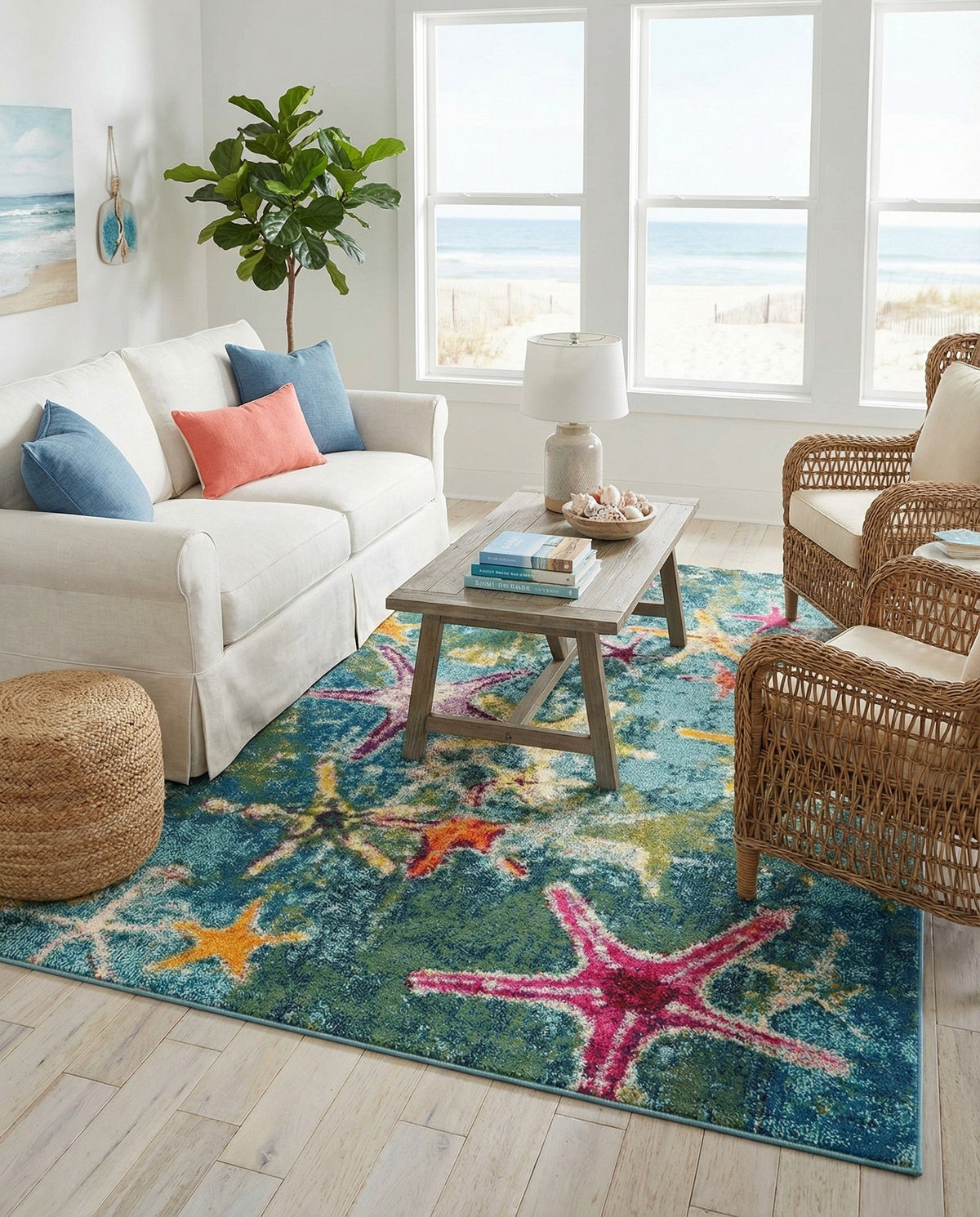 Sorrento Shores Collection Area Rug - Positano Rectangle Navy Blue  lifestyle 19