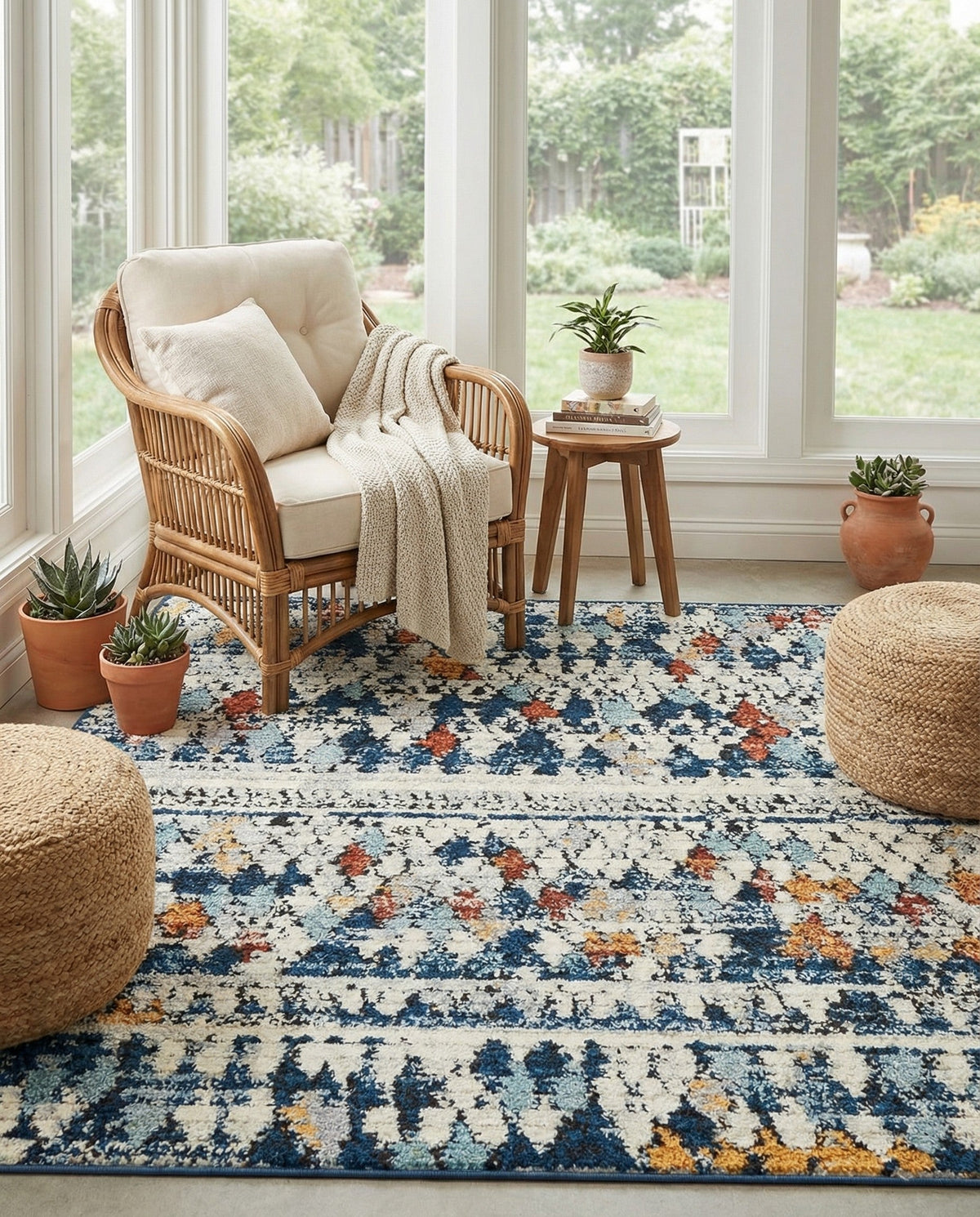 Tangier Treasures Collection Area Rug -  Marrakech Square Multi  lifestyle 89