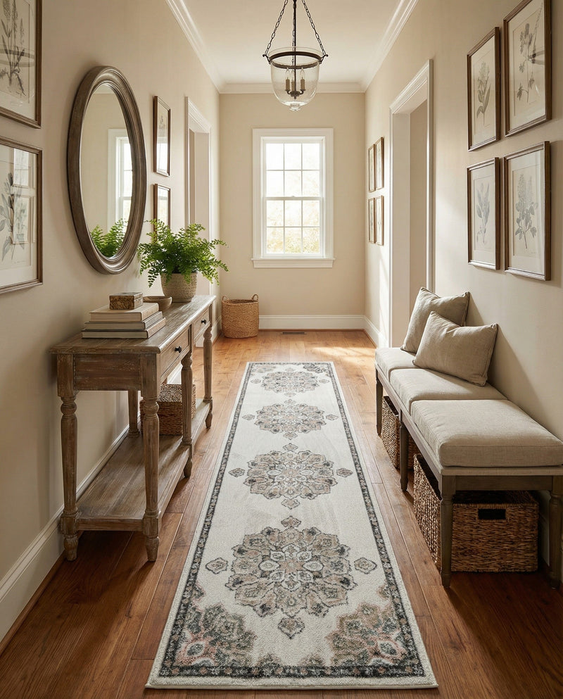 Beverly Grove Collection Area Rug - Melrose (Ivory) Runner Ivory  lifestyle 36
