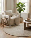 Berkshire Estate Collection Area Rug - Windsor (Vanilla Bean) Round Vanilla Bean  lifestyle 53