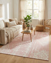 Desert Nomad Terrace Collection Area Rug - Sahara (Pink) Rectangle Pink  lifestyle 31