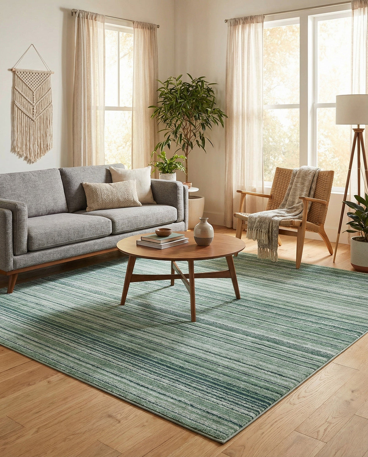 Jewel Oasis Collection Area Rug - Sapphire (Green) Square Green  lifestyle 99