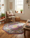 Arcadia Rugs Collection Area Rug - Eden (Pink) Octagon Pink  lifestyle 65