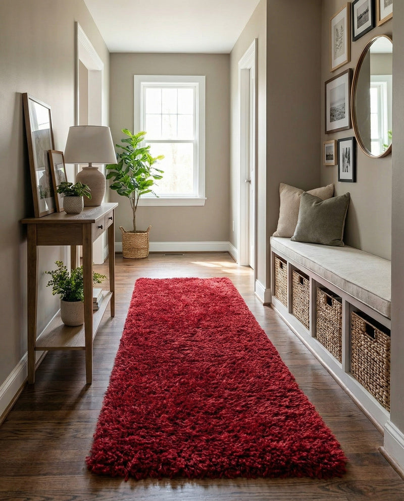 Eternal Plush Oasis Collection Area Rug -  Tranquility (Merlot) Runner Merlot  lifestyle 37