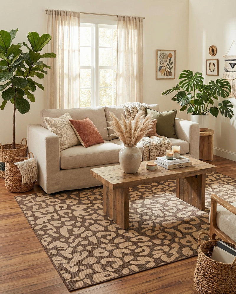 Sahara Sands Collection Area Rug -  Buto Rectangle Brown  lifestyle 28