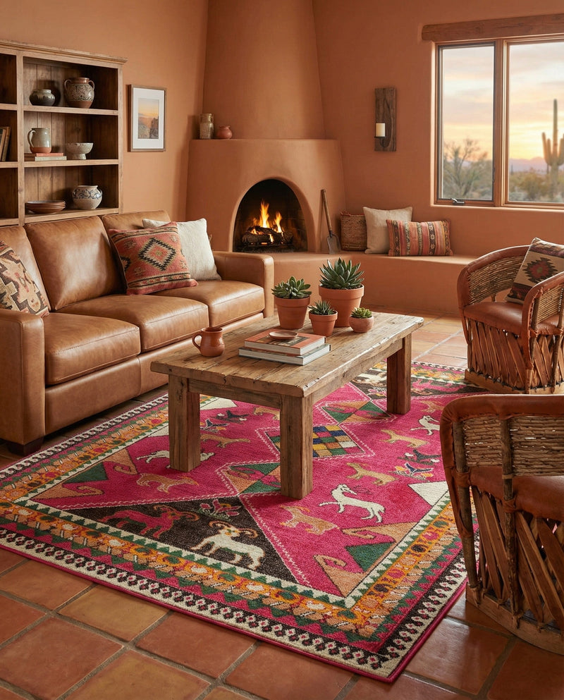 Sedona Vista Collection Area Rug -  Nolina Rectangle Pink  lifestyle 19