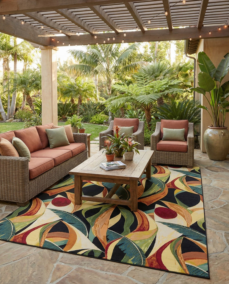 Seaside Blooms Collection Area Rug -  Tivoli Rectangle Multi  lifestyle 26