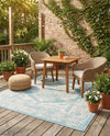 Patio Heritage Collection Area Rug -  Augusta (Aqua) Square Aqua  lifestyle 63