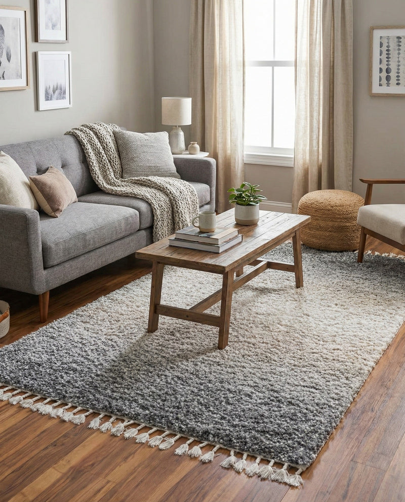 Cozy Cove Shag Collection Area Rug -  Lagoon Rectangle Gray  lifestyle 14