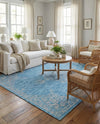 Patio Heritage Collection Area Rug -  Charleston (Light Aqua) Rectangle Light Aqua  lifestyle 15