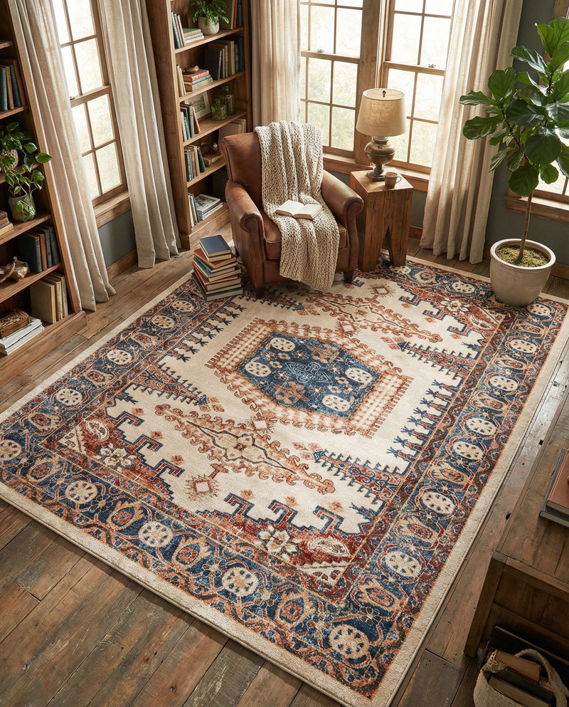 Eden Oasis Collection Area Rug -  Refuge (Cream) Rectangle Cream  lifestyle 6
