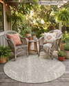 Desert Nomad Terrace Collection Area Rug - Sahara (Gray) Round Gray  lifestyle 64