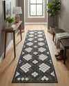Urban Terrace Collection Area Rug -  Williamsburg Runner Black and White  lifestyle 70